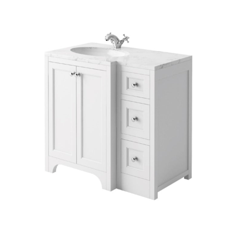 Harrogate Brunswick 900mm Vanity Unit and Left Handed Ceramic Basin