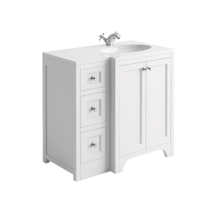 Harrogate Brunswick 900mm Vanity Unit and Right Handed Ceramic Basin