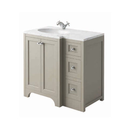 Harrogate Brunswick 900mm Vanity Unit and Left Handed Ceramic Basin