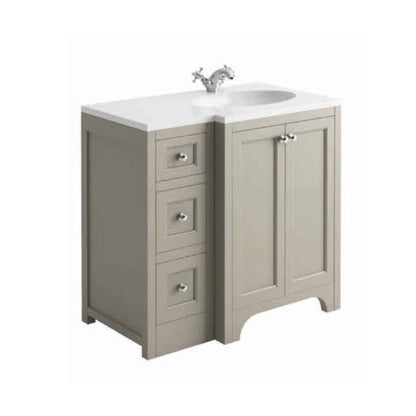 Harrogate Brunswick 900mm Vanity Unit and Right Handed Ceramic Basin