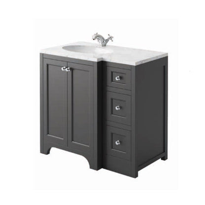 Harrogate Brunswick 900mm Vanity Unit and Left Handed Ceramic Basin