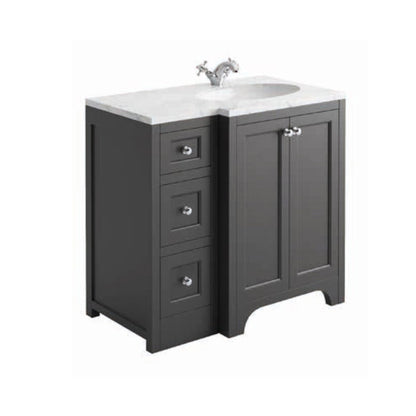 Harrogate Brunswick 900mm Vanity Unit and Right Handed Ceramic Basin