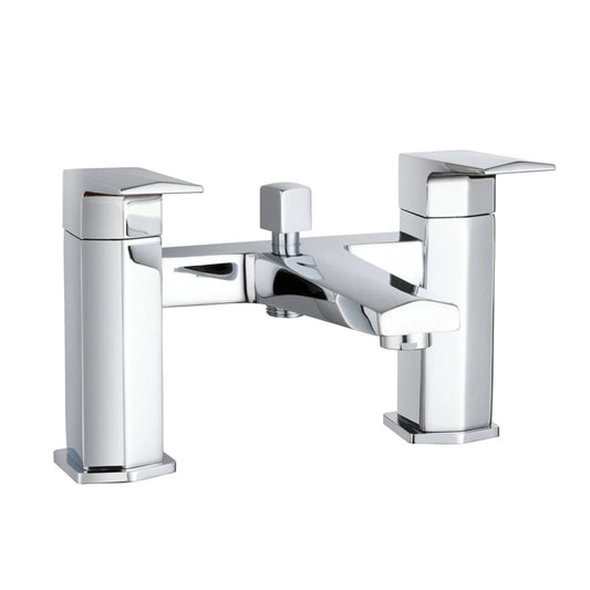 Nuie Hardy Square Bath Shower Mixer With Shower Kit and Wall Bracket