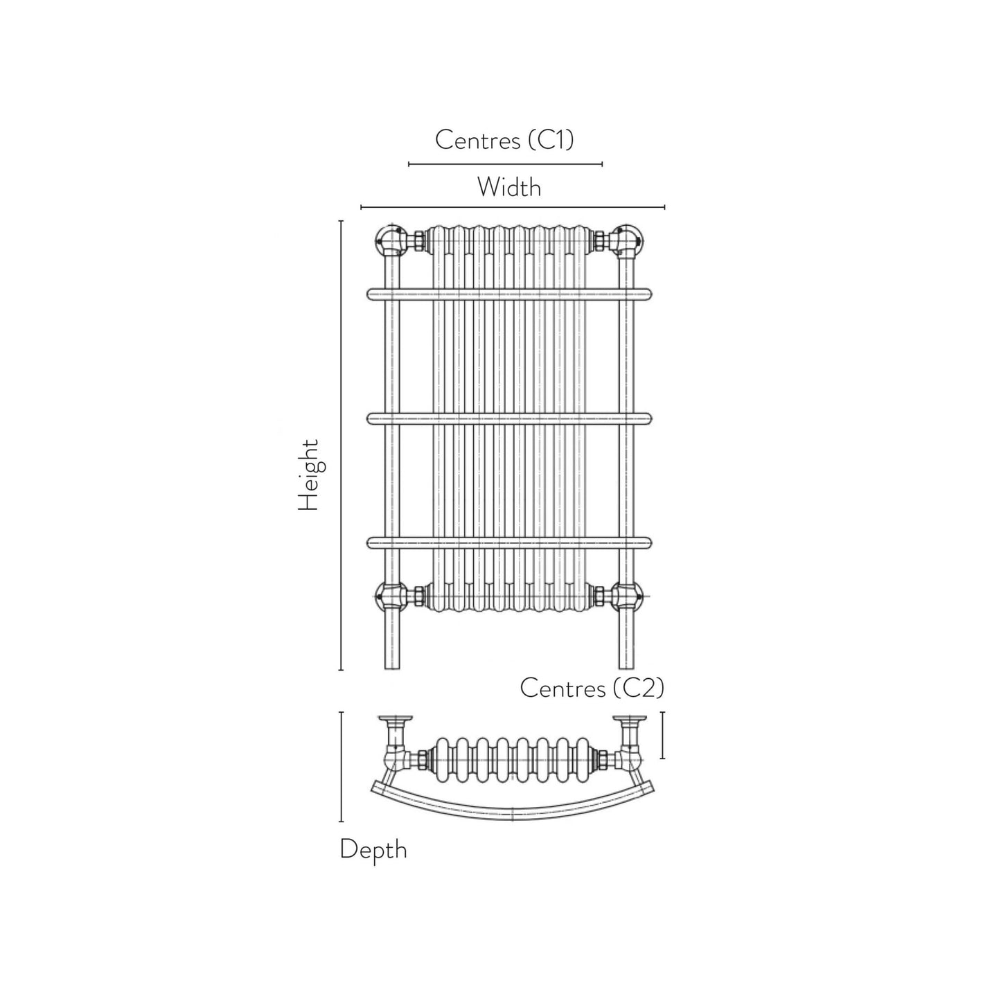 Scudo Huby 8 Column Traditional Towel Warmer