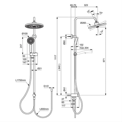 Ideal Standard Ceraflow T25+ Diverter System with 2 Function Head and Handspray