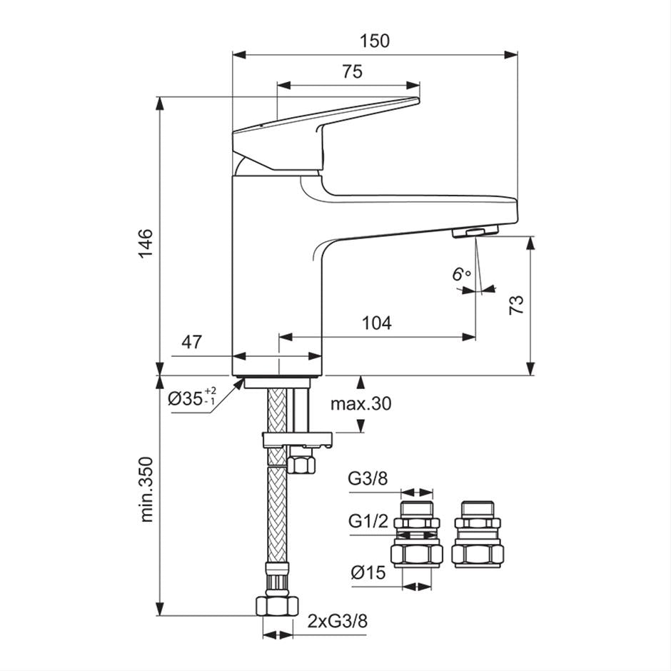 Ideal Standard Ceraplan single lever basin mixer