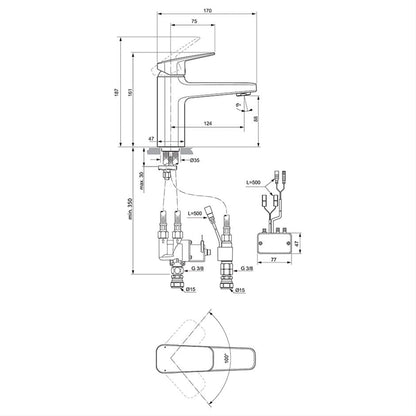 Ideal Standard Ceraplan IX Single Lever Sensor Hybrid Basin Mixer