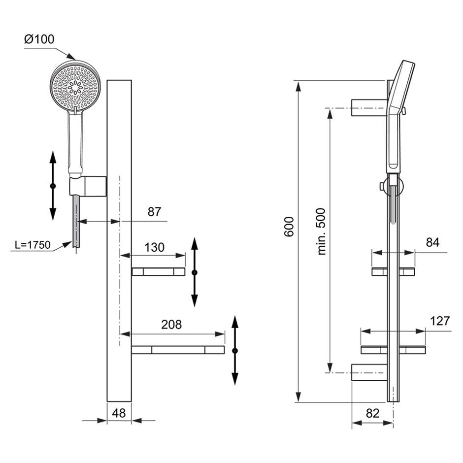 Ideal Standard Ceratherm ALU+ Shower Set with 2 Shelves