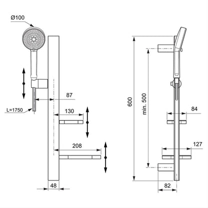 Ideal Standard Ceratherm ALU+ Shower Set with 2 Shelves