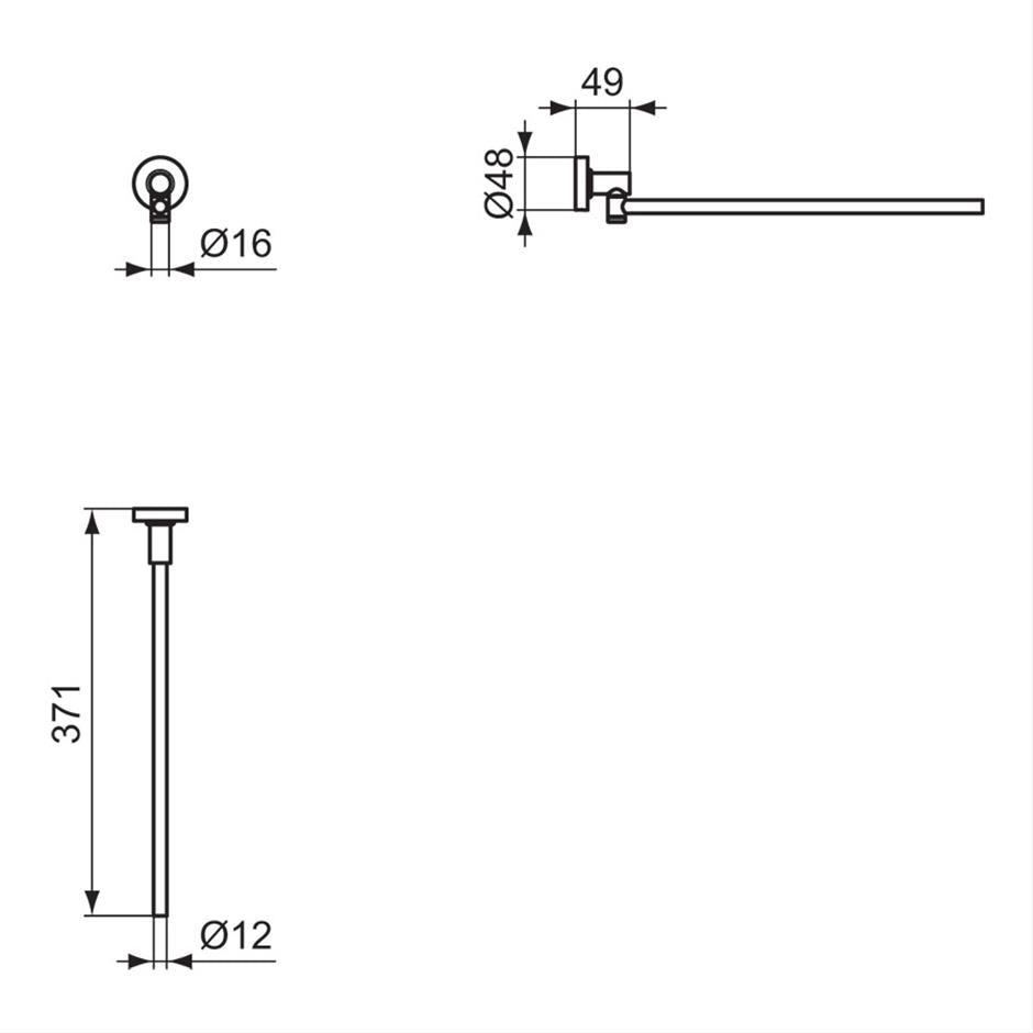 Ideal Standard Single Towel Bar (370mm) - Chrome