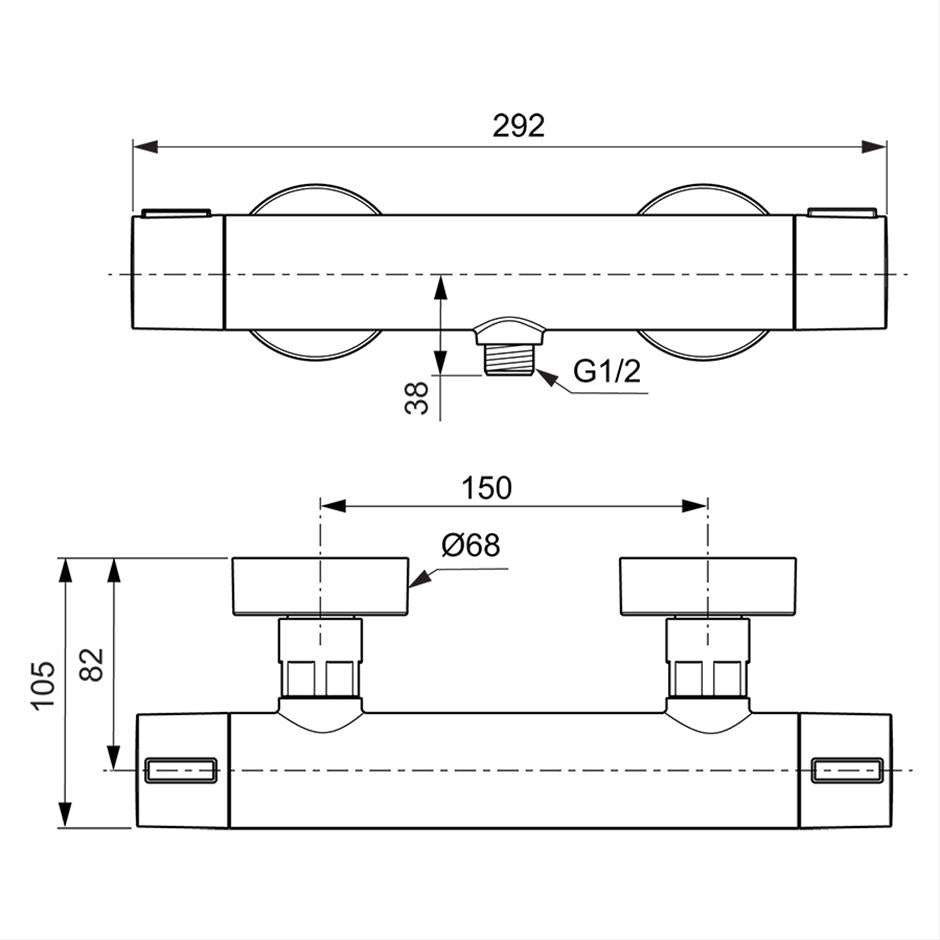 Ideal Standard Ceratherm ALU+ Exposed Thermostatic Mixer Valve