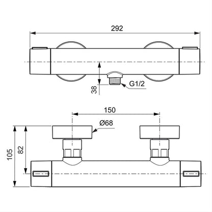 Ideal Standard Ceratherm ALU+ Exposed Thermostatic Mixer Valve