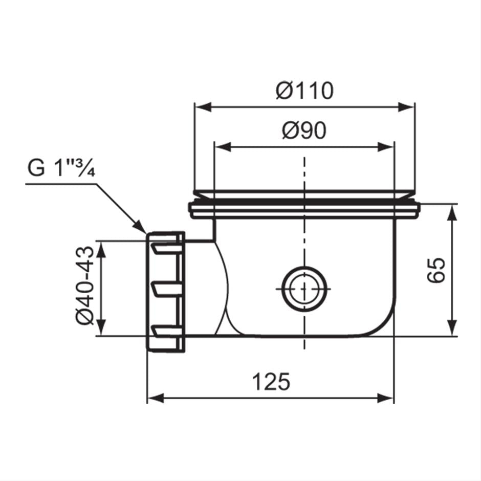 Ideal Standard 90mm Shower Waste - No Cover