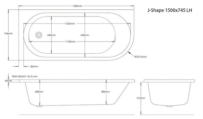 Trojan J-Shaped Bath