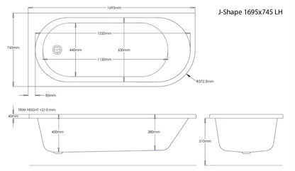 Trojan J-Shaped Bath