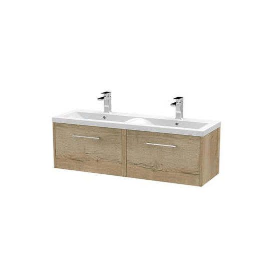 Hudson Reed Juno 1200mm Wall Hung 2 Drawer Vanity & Double Basin