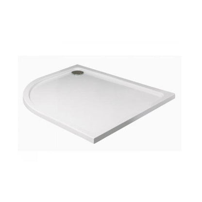 Kartell JTFusion Offset Quadrant Anti-Slip Shower Tray with Waste - White