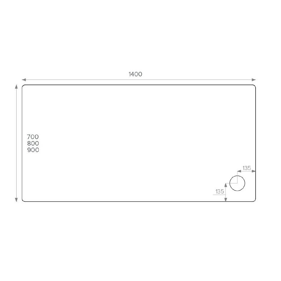 Kartell JTFusion Rectangular Shower Tray with Waste - White