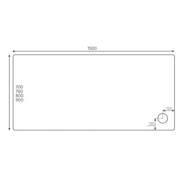 Kartell JTFusion Rectangular Shower Tray with Waste - White