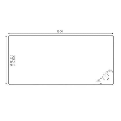 Kartell JTFusion Rectangular Shower Tray with Waste - White