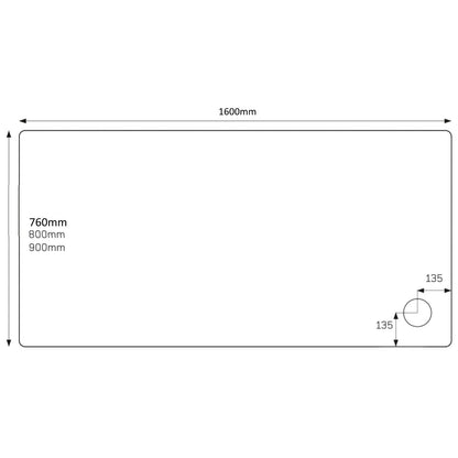 Kartell JTFusion Rectangular Shower Tray with Waste - White