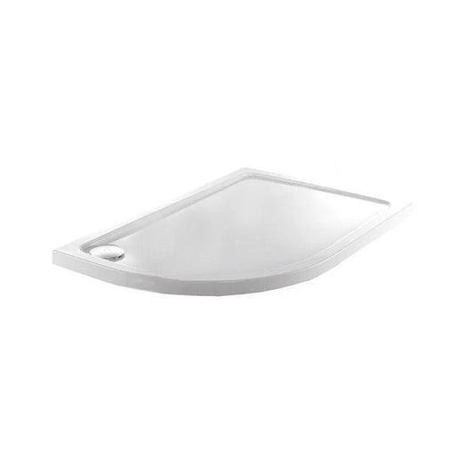 Kartell JTFusion Offset Quadrant Anti-Slip Shower Tray with Waste - White