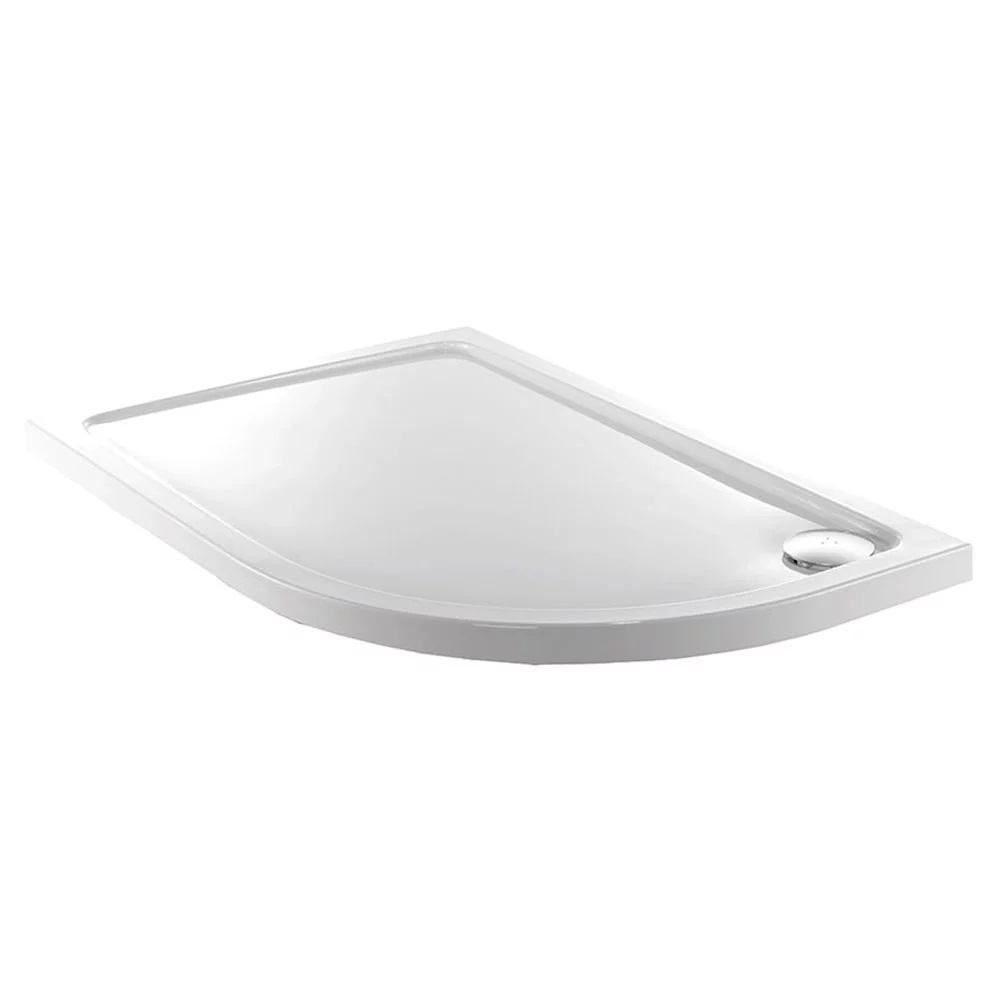 Kartell JTFusion Offset Quadrant Anti-Slip Shower Tray with Waste - White