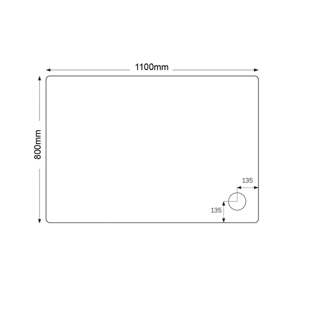 Kartell JTFusion Rectangular Shower Tray with Waste - White