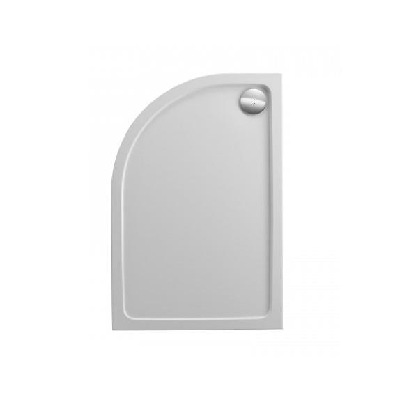 Kartell JTFusion Offset Quadrant Anti-Slip Shower Tray with Waste - White