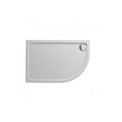 Kartell JTFusion Offset Quadrant Anti-Slip Shower Tray with Waste - White