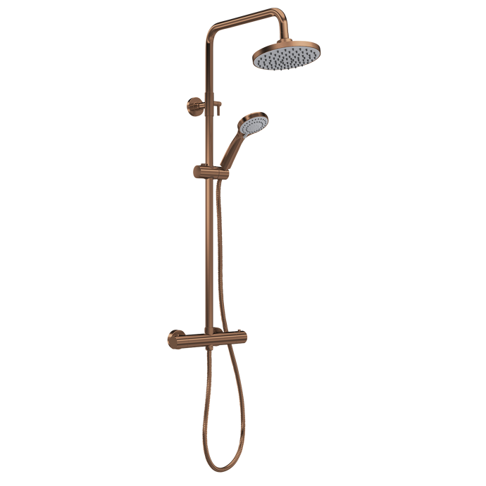 Nuie Arvan Round Thermostatic Bar Shower with Kit