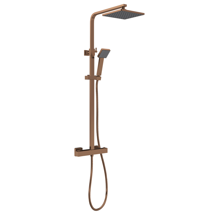 Nuie Square Thermostatic Bar Shower with Kit