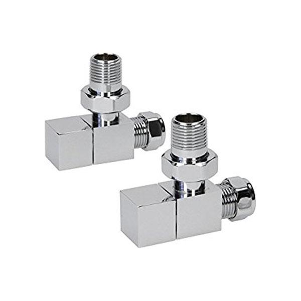 Kartell Cube Radiator Valve - Pair Chrome