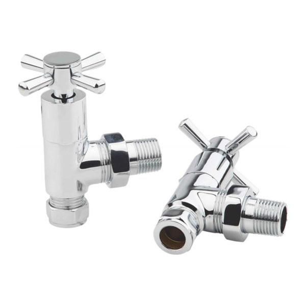 Kartell Times Cross Radiator Valve - Pair Chrome