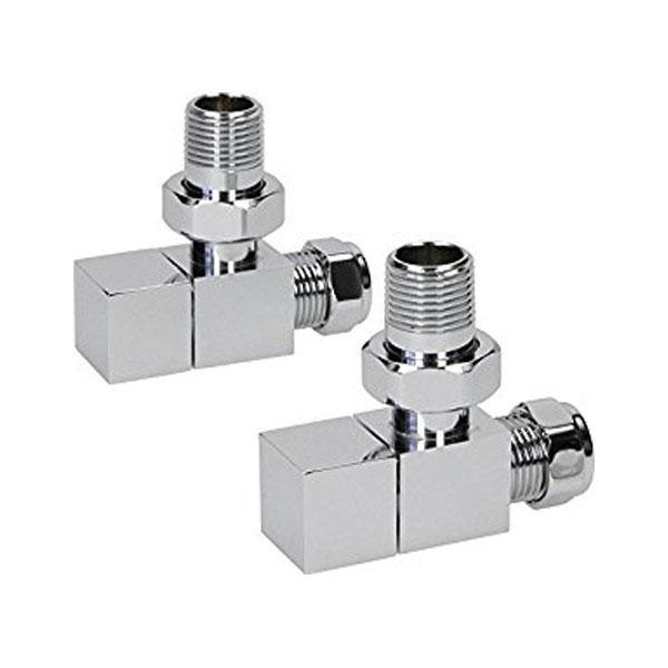 Kartell Cube Radiator Valve - Pair Chrome