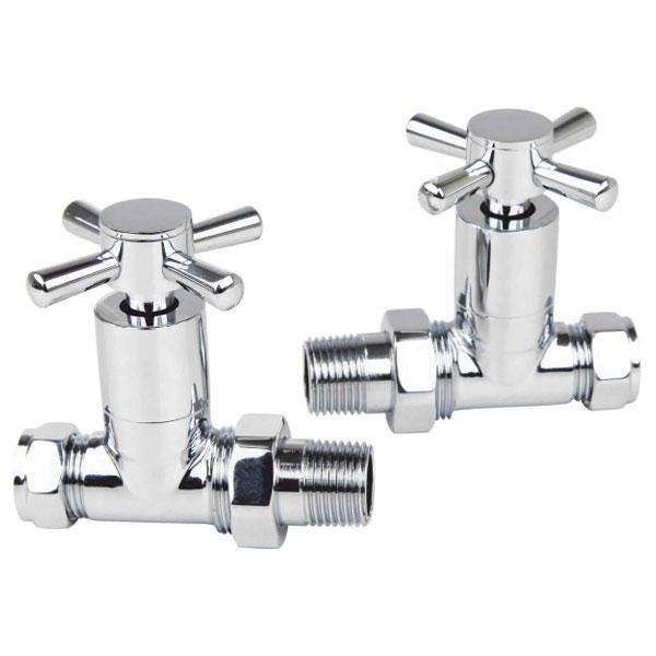 Kartell Times Cross Radiator Valve - Pair Chrome