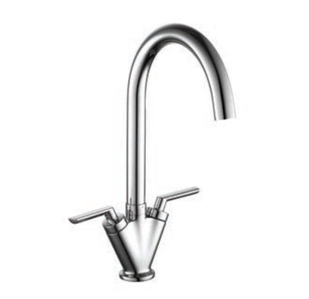 Kartell Mono V-Shapped Handle Kitchen Sink Mixer - Chrome