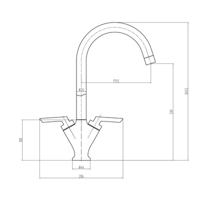 Scudo Olicana 1 Tap Hole Kitchen Tap - Chrome