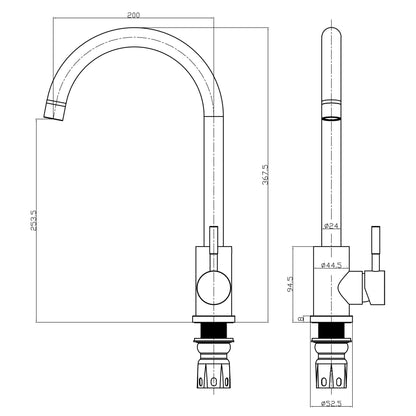 Scudo Manhattan 1 Tap Hole Kitchen Tap