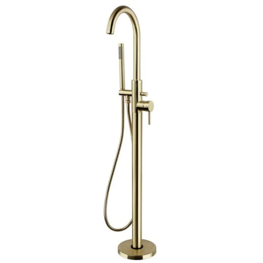 Kartell Ottone Freestanding Bath Shower Mixer Brushed Brass