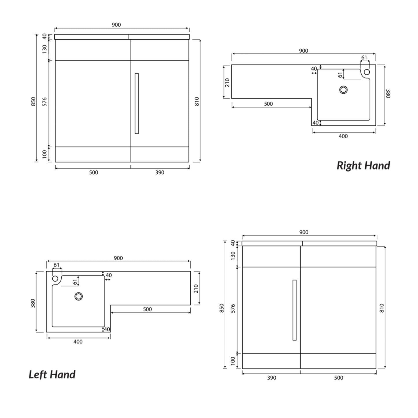 Scudo Lili 390mm x 810mm x 380mm Floorstanding Unit