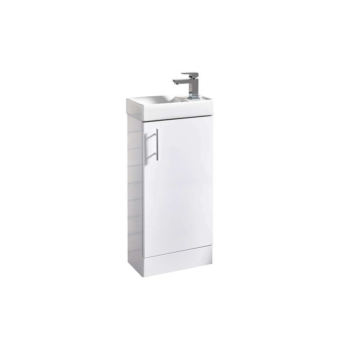 Scudo Lanza 390mm x 780mm Cloakroom Floorstanding Unit   - White High Gloss