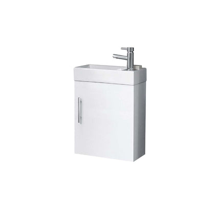 Scudo Lanza 390mm x 440mm Cloakroom Wall Mounted Vanity Unit - White High Gloss