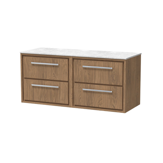 Hudson Reed Lille 1200mm Wall Hung 4 Drawer Vanity with wirktop