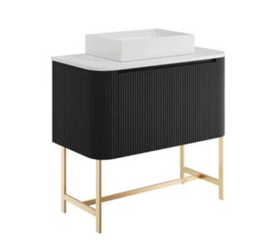 Scudo Linea Fluted Wall Vanity and Countertop