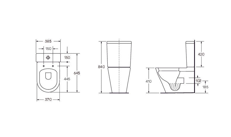 Scudo Linea Ceramic Cistern and WRAS Fittings