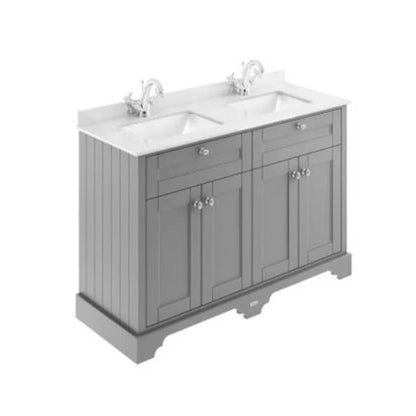 Hudson Reed Old London 1200mm Cabinet & Double Marble Top (1TH)