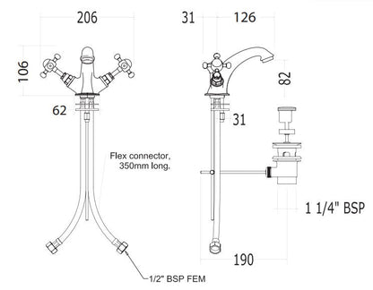 Imperial Lichfield Monobloc basin mixer