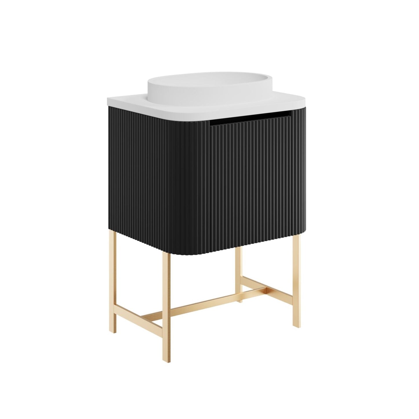Scudo Linea Vanity Unit Leg Frame - Brushed Brass