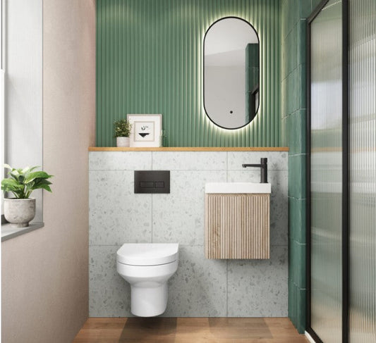 Scudo Linea 394 x 217 x 400mm Fluted Cloakroom Unit